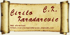 Ćirilo Karadarević vizit kartica